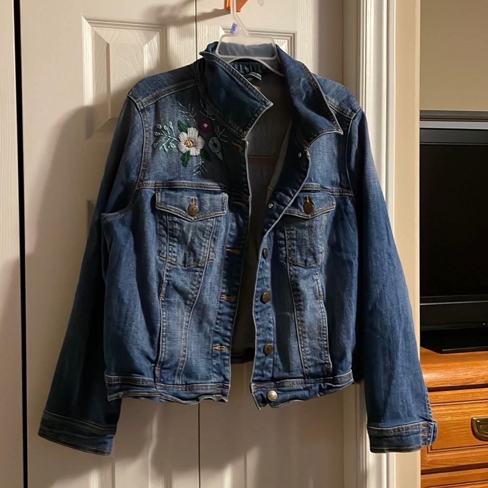 Hand embroidered Jean Jacket